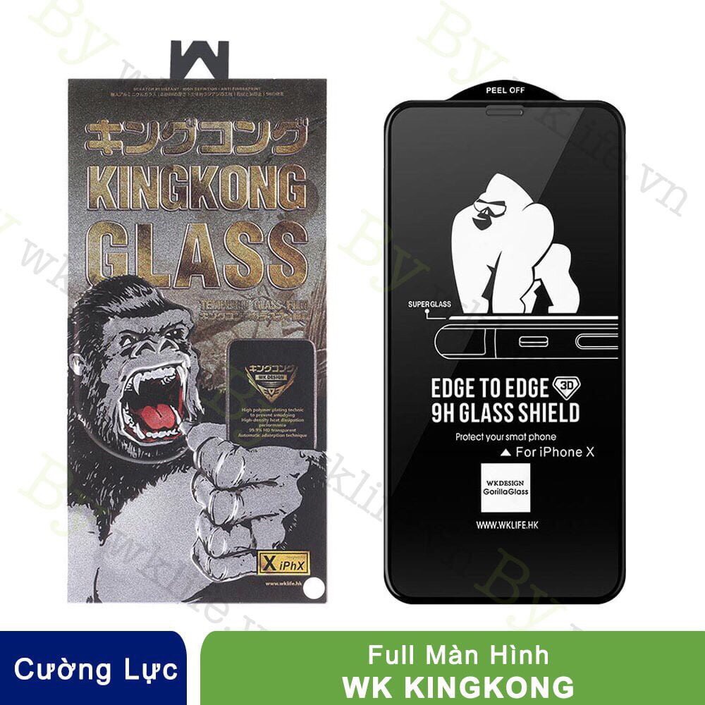 Siêu Kính Cường Lực 3D Kingkong Cho X/Xs/Xr/11Pro/11Promax  Màu Đen.