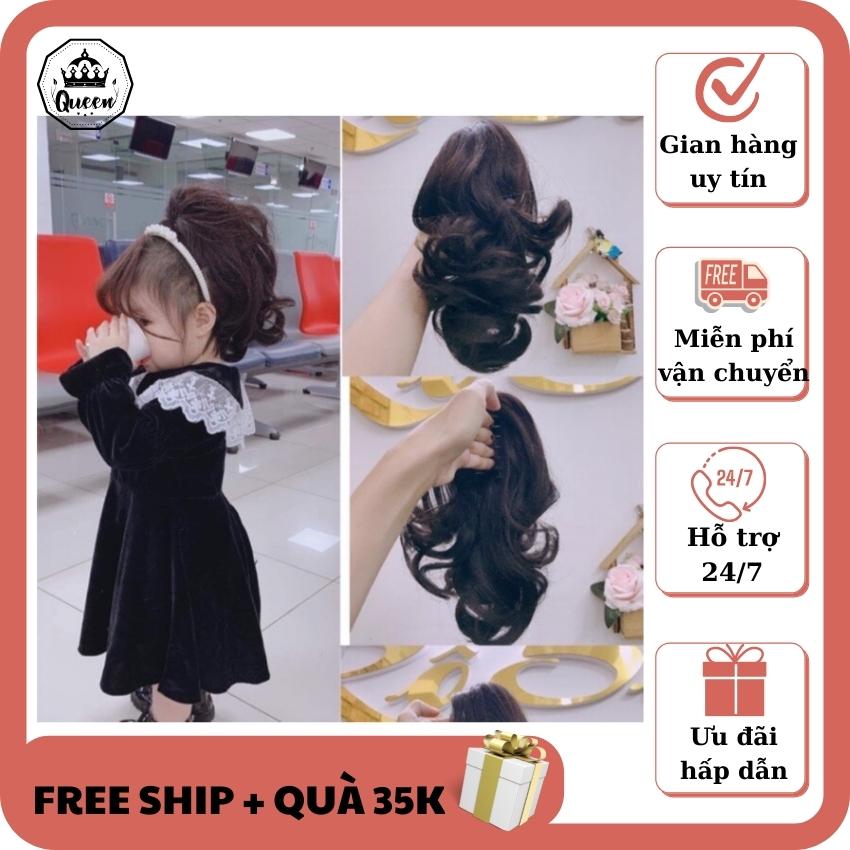 [QUEEN STORE] TÓC GIẢ CỘT XOĂN CHO BÉ GÁI [FREE SHIP] TÓC GIẢ CỘT XOĂN NGẮN CHO BÉ