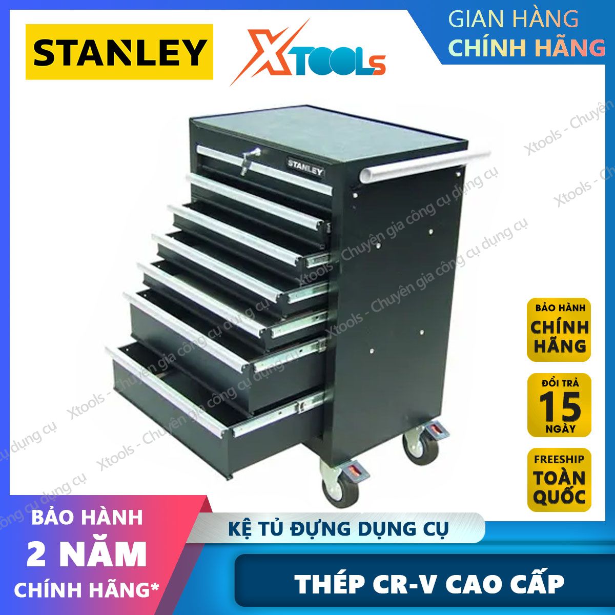 Tủ đựng dụng cụ 7 ngăn stanley 93-547-23 676x459x857mm. tủ đồ nghề với chất liệu cao cấp để tăng độ bền và tránh được tác hại từ môi trường