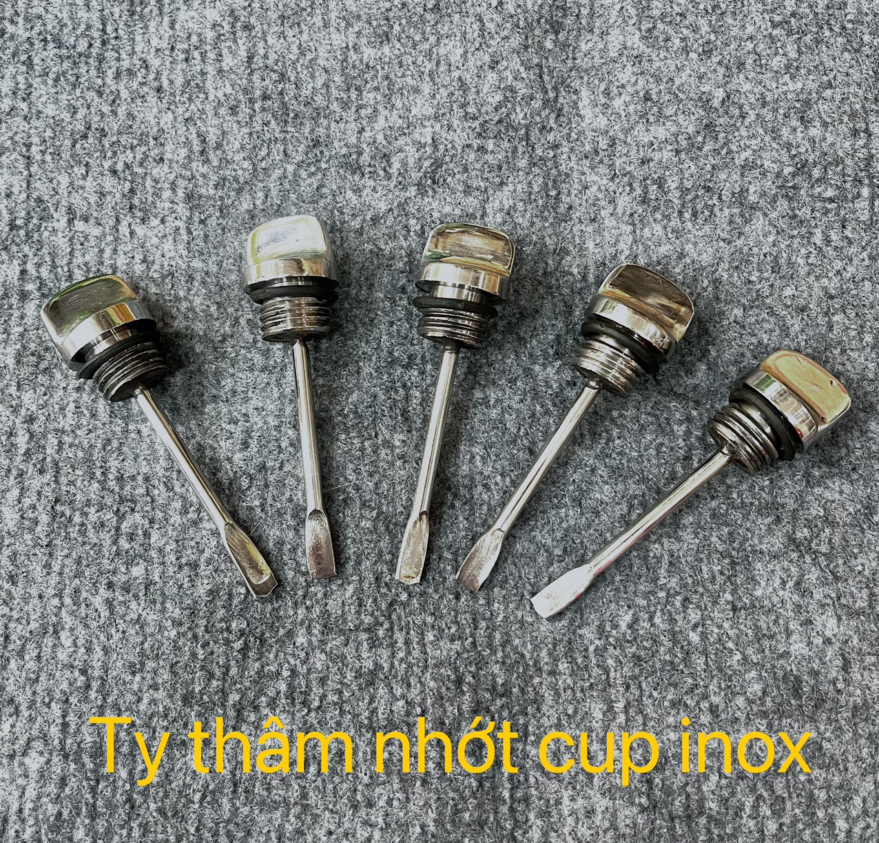 Ty thăm nhớt cho xe Cub inox