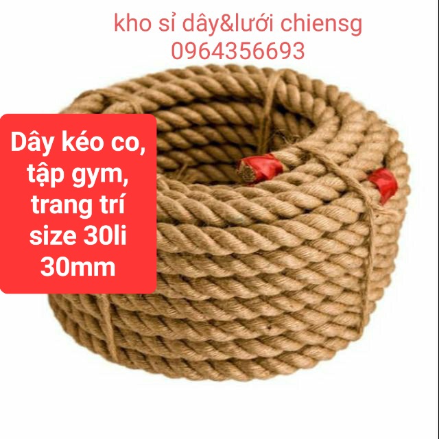 Size 30mm - Dây thừng 30ly, dây đay, dây gai, làm dây kéo co, tập gym, xích đu