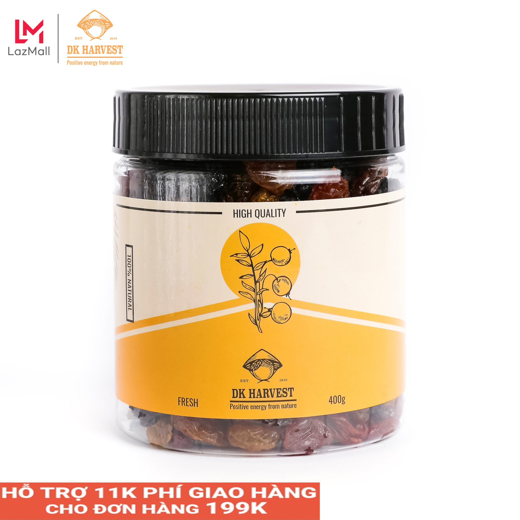 Nho Khô Raisins Không Hạt 3 màu DK Harvest (Hàng Nhập Khẩu Chile) - 400g