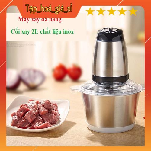Máy Xay Sinh Tố, Máy Xay thịt bằng điện Cối Inox không rỉ, dung tích lớn, chống vỡ bền bỉ, máy xay rau củ, cá, tỏi ớt đa năng công suất lớn