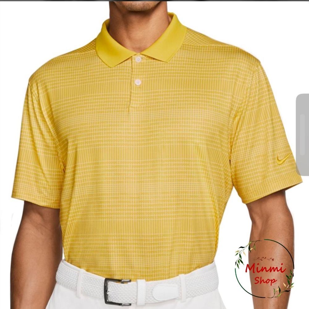 Áo thun nam bigsize áo golf ni.ke dri-fit tour performance tay ngắn caro hàng vnxk chính hãng