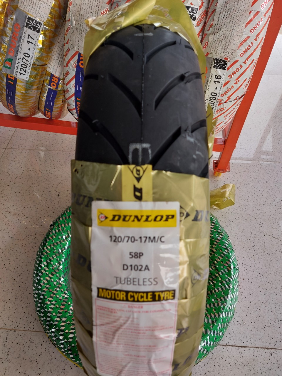 Lốp(vỏ) Dunlop 120/70-17 Dành cho Bánh Sau Exciter135,150, Winner, FZ HÀNG NHẬP CHÍNH HÃNG