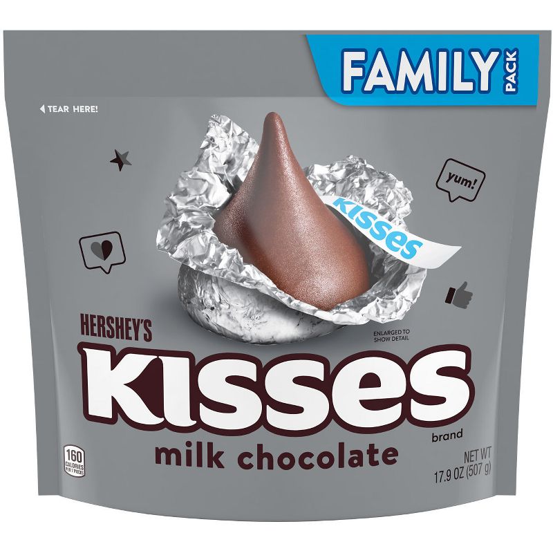 Túi 507g socola sữa hershey's kisses milk chocolate candy, family bag