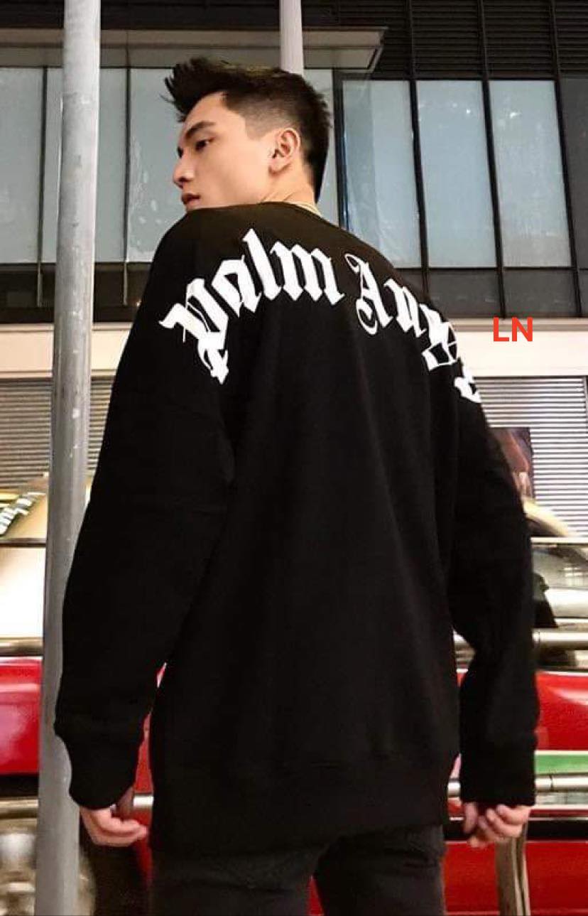 Áo xuông dài tay Palm angels in lưng
