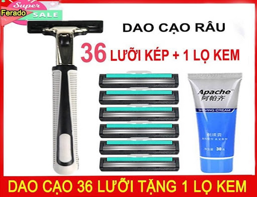 [DEAL KHỦNG] - BỘ DAO CẠO RÂU TẶNG KÈM 36 LƯỠI DAO KÉP HÓT HÍT - BỘ DAO CẠO RÂU VÀ LƯỠI KÉP CHO NAM GIỚI - DAO CẠO RÂU BÉN , BỀN, TRƠN DỄ SỬ DỤNG - DAO CẠO CHUYÊN DỤNG