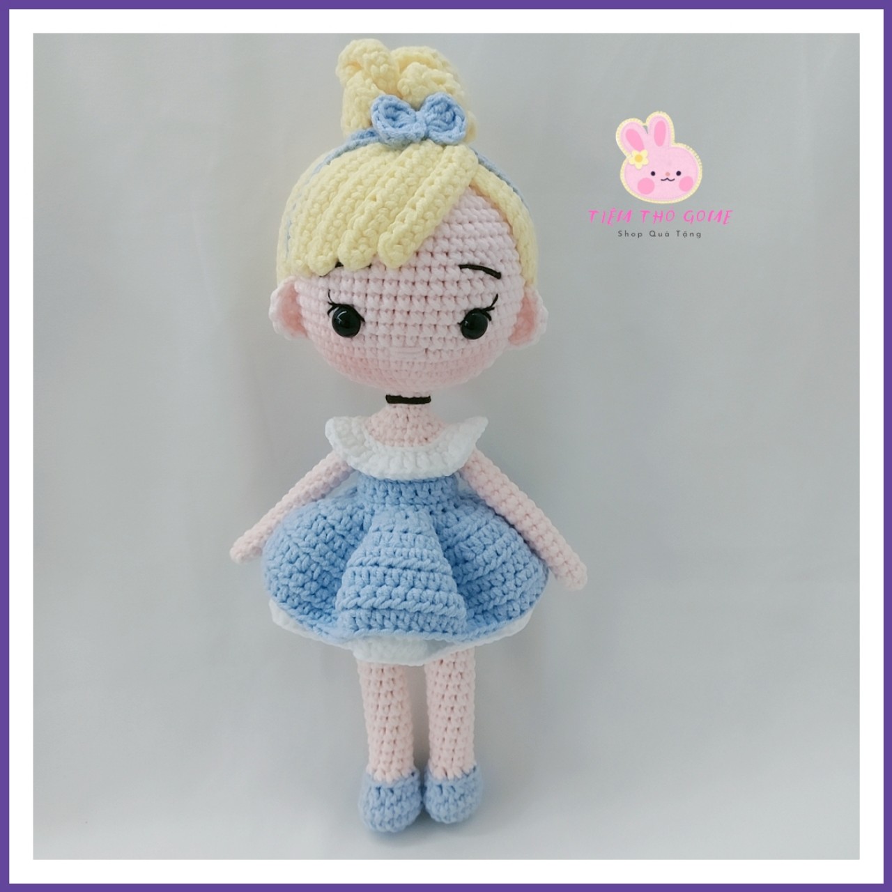 Búp bê len móc handmade - búp bê cô bé lọ lem bằng len
