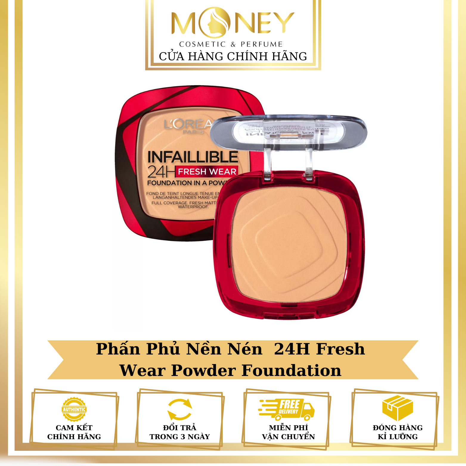 Phấn Phủ Nền Nén  24H Fresh Wear Powder Foundation