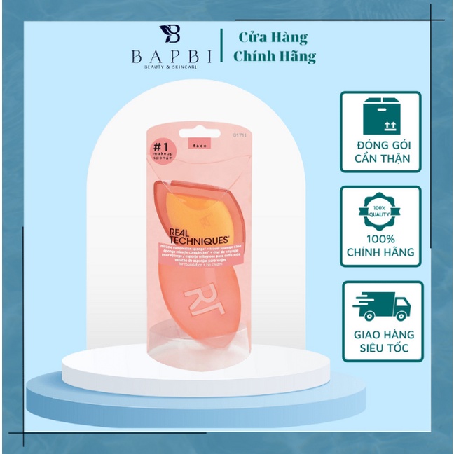 Bông Mút Trang Điểm Real Techniques Miracle Complexion Sponge + Travel Case