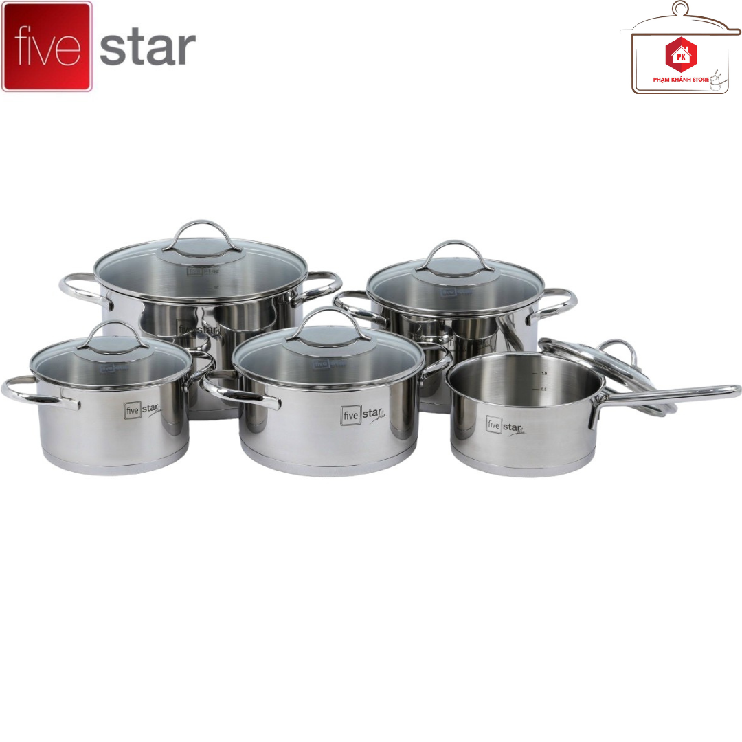 Set of 5 High Quality 304 Stainless Steel Pots Kit Fivestar