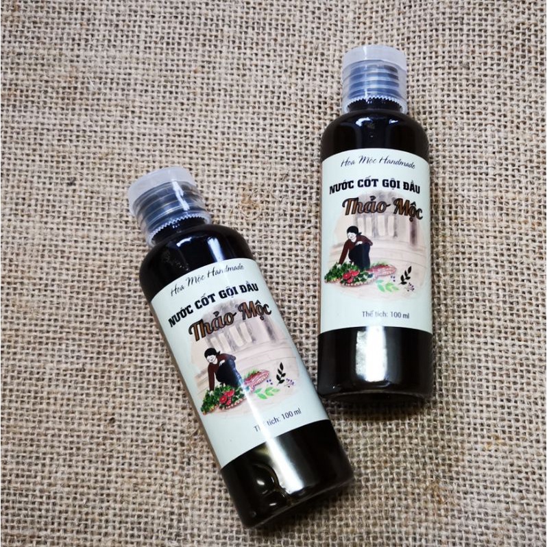 Nước cốt gội đầu thảo mộc nhung mộc handmade chai 100ml