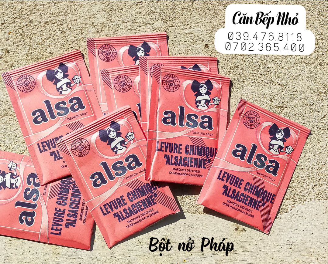 Bột nở ALSA (pháp) dùng để làm bánh bông lan- không mùi, độ nở tốt.