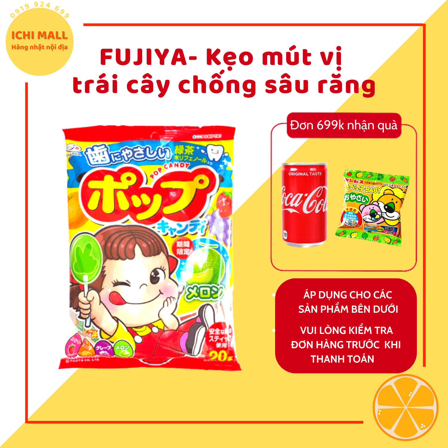 FUJIYA- Kẹo mút vị trái cây chống sâu răng