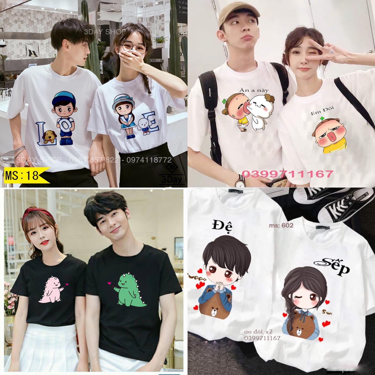 Áo thun đôi nam nữ, áo đôi hot
