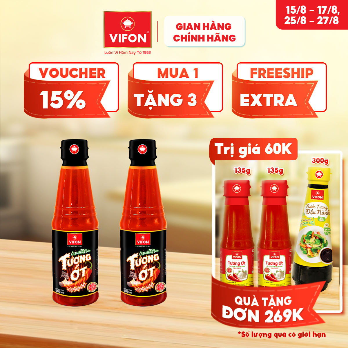 Combo 2 chai tương ớt vifon 500ml/ chai