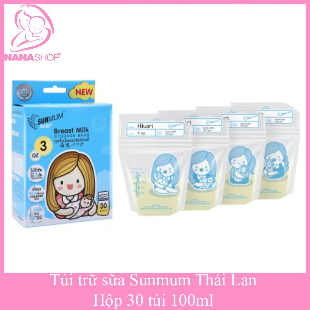 Túi trữ sữa Sunmum hộp 30 túi 100ml