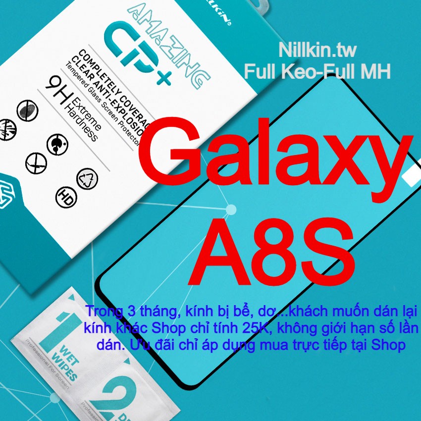 Miếng kính cường lực cho Samsung Galaxy A8S Full màn hình hiệu Nillkin.tw