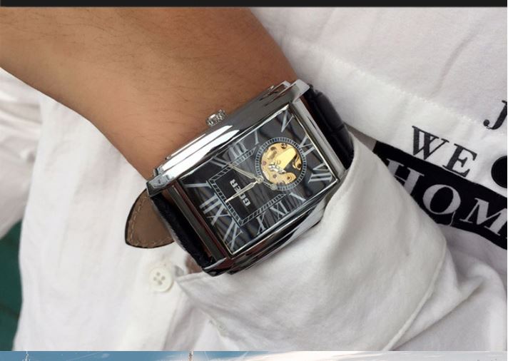 [SIÊU GIẢM GIÁ OFF 50%] Đồng hồ nam GOER cơ Automatic Doanh nhân - Dây da cao cấp- Thép chống rỉ - Cơ - Automatic – FullBox [Giahan store]