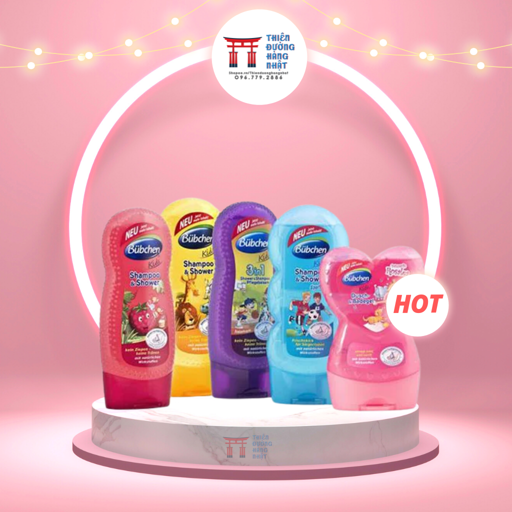 Sữa tắm gội cao cấp cho bé, trẻ em, sữa tắm gội Bubchen shampoo 230ml