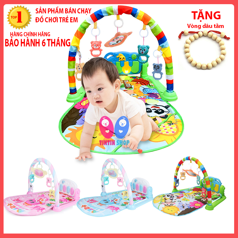 Thảm nhạc cho bé sơ sinhcó đàn piano vui nhộn và xúc xắc móc treo hình thú ngộ nghĩnh Đồ chơi cho trẻ sơ sinh trẻ nhỏ Thảm nhạc piano cao cấp thảm chơi cho bé