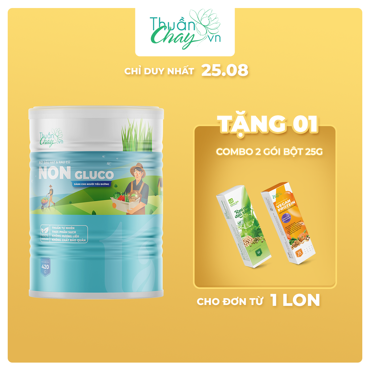 Non gluco 420g - bột ngũ cốc đậu hạt rau củ