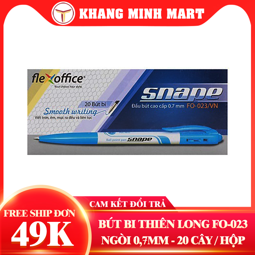 Bút bi thiên long flexoffice fo-023 hộp 20 cây