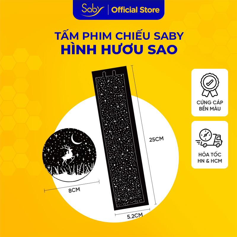 Tấm phim chiếu hươu sao Saby Dreamz, Saby Stories hình chiếu dành cho đèn chiếu sao, đèn ngủ cho bé