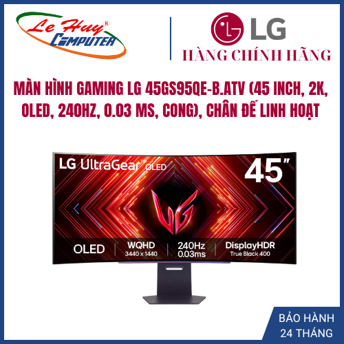 Màn Hình Gaming LG UltraGear 45GS95QE-B (44.5 inch - WQHD - OLED - 240Hz - 0.03ms - Cong - Chân đế l