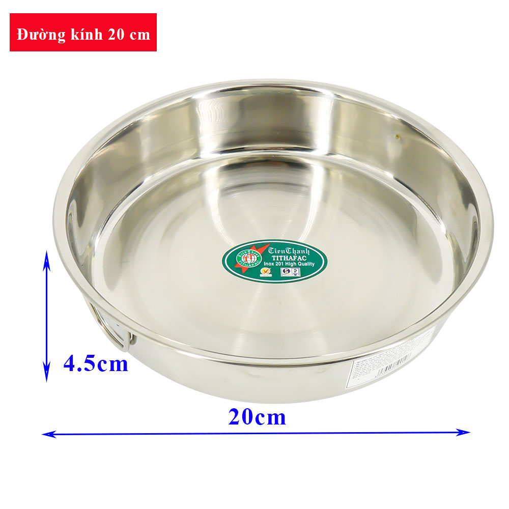 Bơ inox khuông làm banh bông lan inox Tithafac đường kính 20 cm