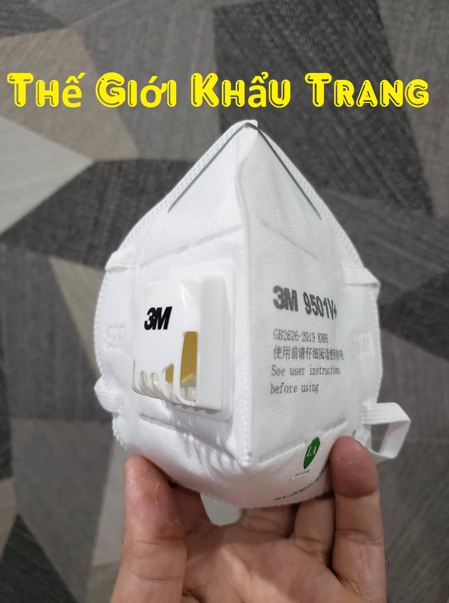 Khẩu trang 3m n95 9501v+ chống bụi mịn pm2.5 dây thun đeo tai hàng chính hãng