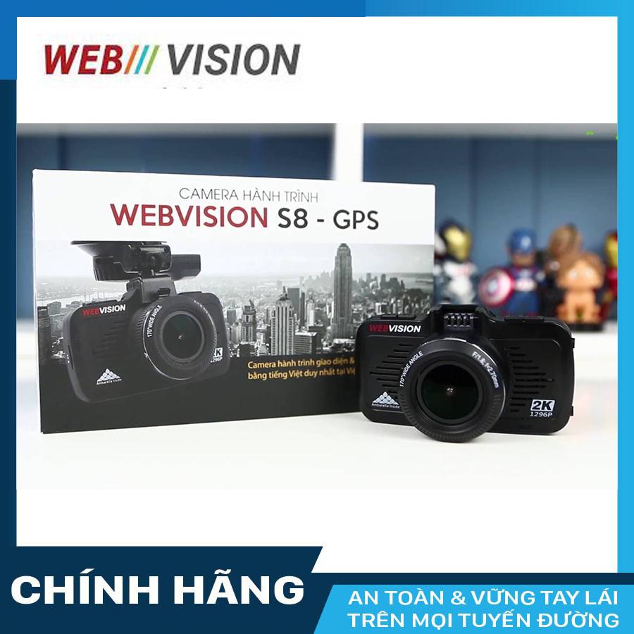[Trả góp 0%]Camera Hành Trình Webvision S8 + thẻ nhớ 32GB Class 10. Ghi hình siêu nét 2K rõ nét ngày và đêm - Phân phối bởi Autocap.top