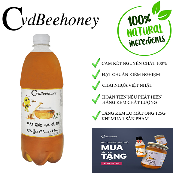 Mật Ong Nguyên Chất Hoa Cafe 1000ml (1400g) Cvdbeehoney