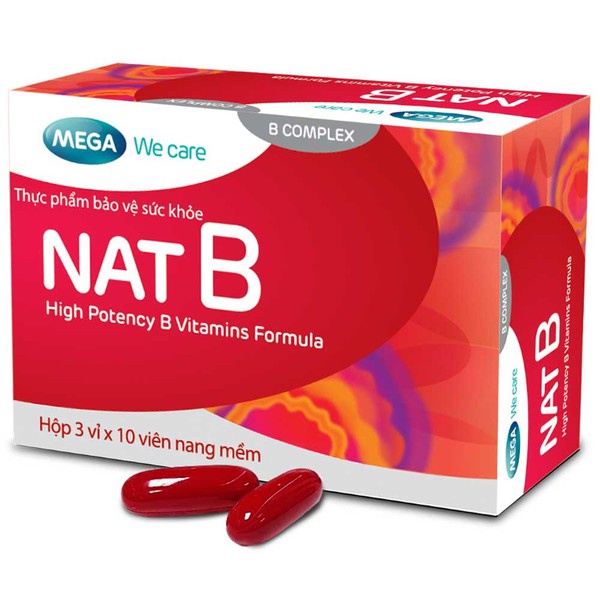 Viên uống bổ sung Vitamin B Nat B Hộp 3 vỉ x 10 viên