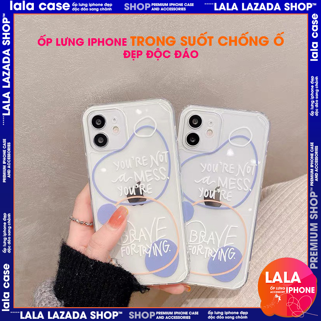 Ốp lưng iphone trong suốt chống ố đẹp lạ BRAVE ip/6/6plus/6s/6splus/7/7plus/8/8plus/x/xr/xs/11/12/pro/max/plus/promax