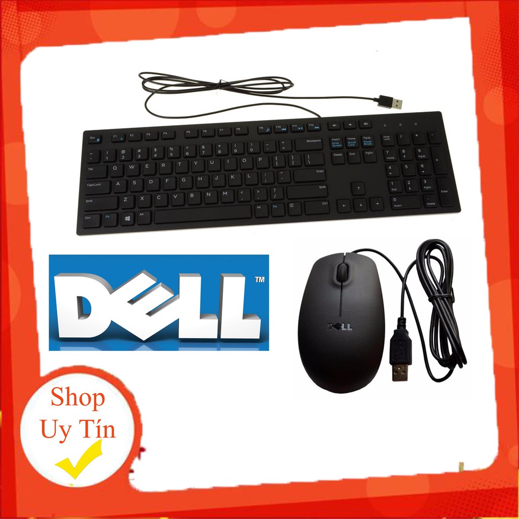 Bộ Bàn Phím Chuột Dell Có Dây Hàng Xịn (KB216 + MS116) ️Freeship️ Bàn Phím & Chuột Máy Tính Giá Rẻ - BH 12 Tháng