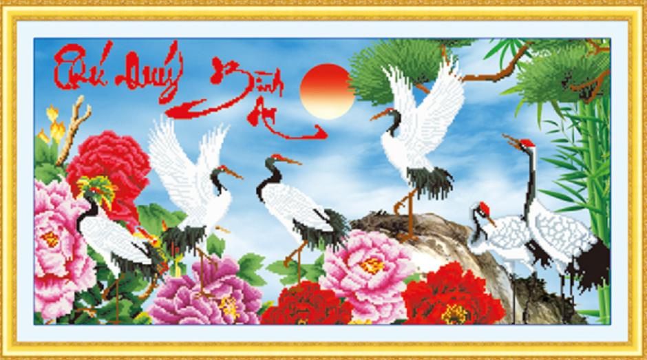 Tranh thêu chữ thập phú qúy bình an dlh-222931