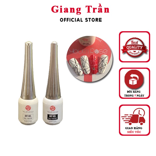 Sơn gel cọ nét trắng & đen vẽ nét thanh mảnh cực đẹp