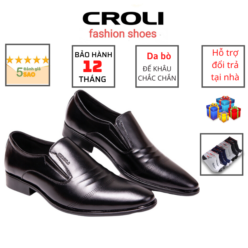 Giày lười công sở nam đẹp hót 2022 croli.da bò cao cấp