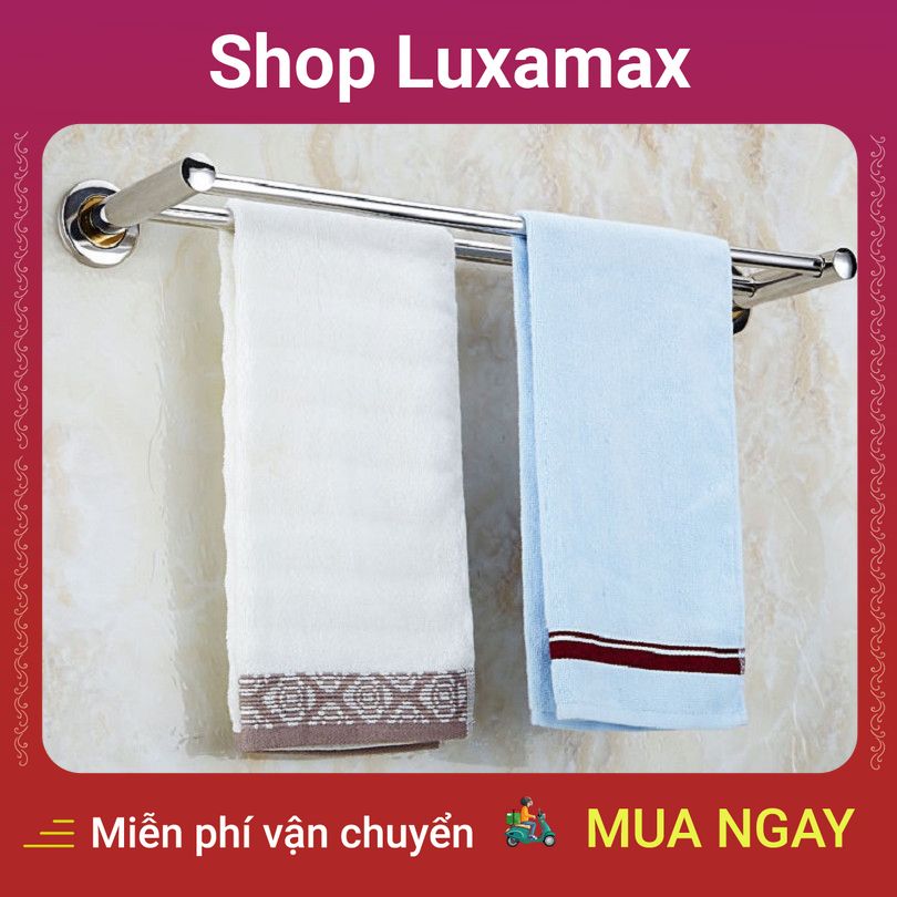 Thanh đôi inox treo khăn nhà tắm 70cm bằng inox 304 không gỉ, bền bỉ DTK52580616 - Shop LuxaMax - Stainless steel double stainless steel towel 70cm bath towel with stainless steel 304 stainless steel, durable