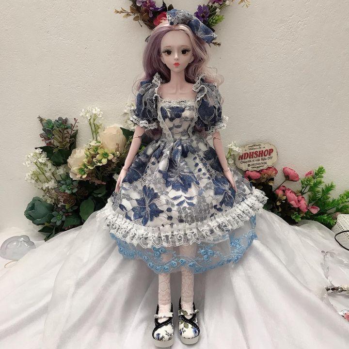 Set váy 3 chi tiết phối kiểu quý tộc cho búp bê 60cm