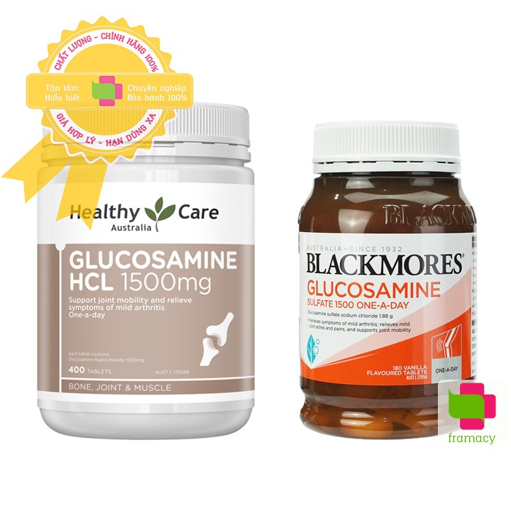 Viên uống bổ xương khớp Healthy Care/Blackmores Glucosamine Úc (400v/180v) tái tạo sụn khớp giảm đau cho người lớn - Blackmores 180v