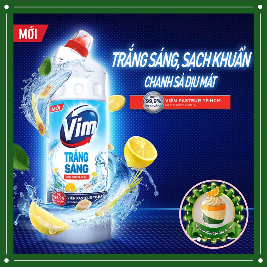 Gel tẩy bồn cầu vim trắng sáng chai 450ml