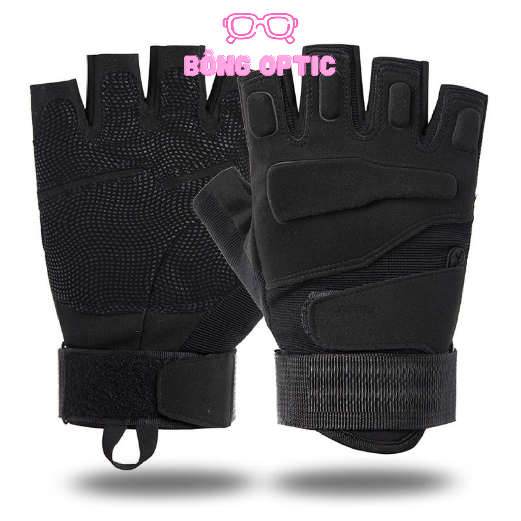 Găng tay chiến thuật black hawk f1 đi xe máy, găng tay đi phượt cụt ngón chống chai tay cao cấp