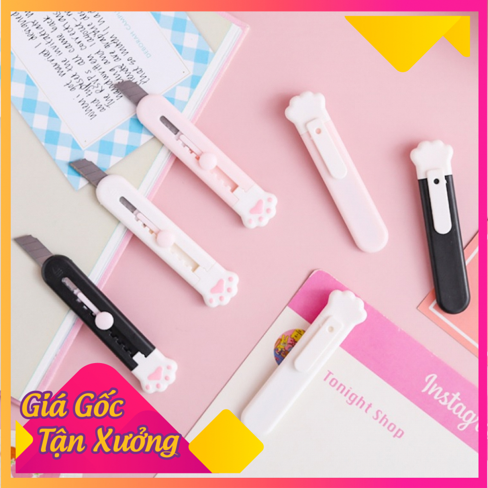 Dao rọc giấy hình chân mèo siêu dễ thương - dao cắt giấy mini nhỏ gọn tiện lợi