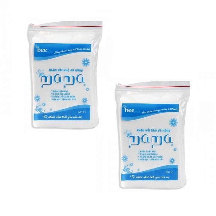 Bộ 2 khăn vải khô mama túi 240 chiếc