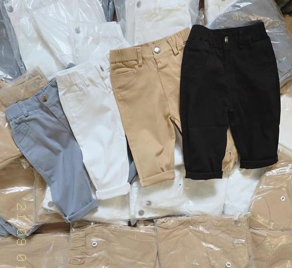Quần kaki 1 cúc siêu mềm, co dãn cho bé size 7-18kg