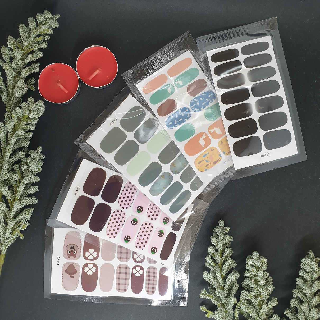 Set 14 nhãn dán móng, sticker dán móng nghệ thuật mẫu mới 💖💖💖