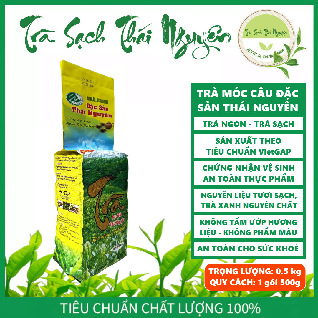 Trà móc câu đặc sản thái nguyên - trà bắc - nguyên chất 100% - trà thái nguyên - trà xanh - trà sạch - 0.5kg -